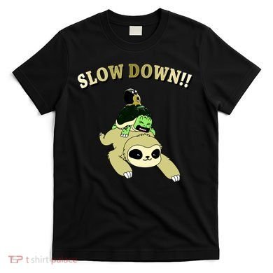 Too Fast Turtle Riding Sloth T-Shirt
