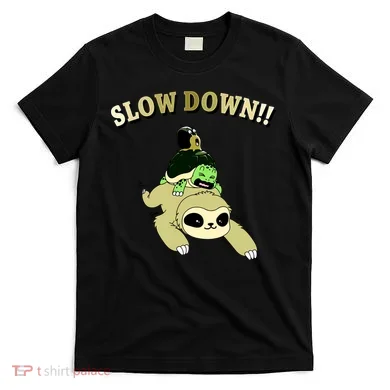 Too Fast Turtle Riding Sloth T-Shirt