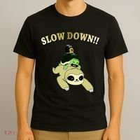 Too Fast Turtle Riding Sloth T-Shirt thumb 3