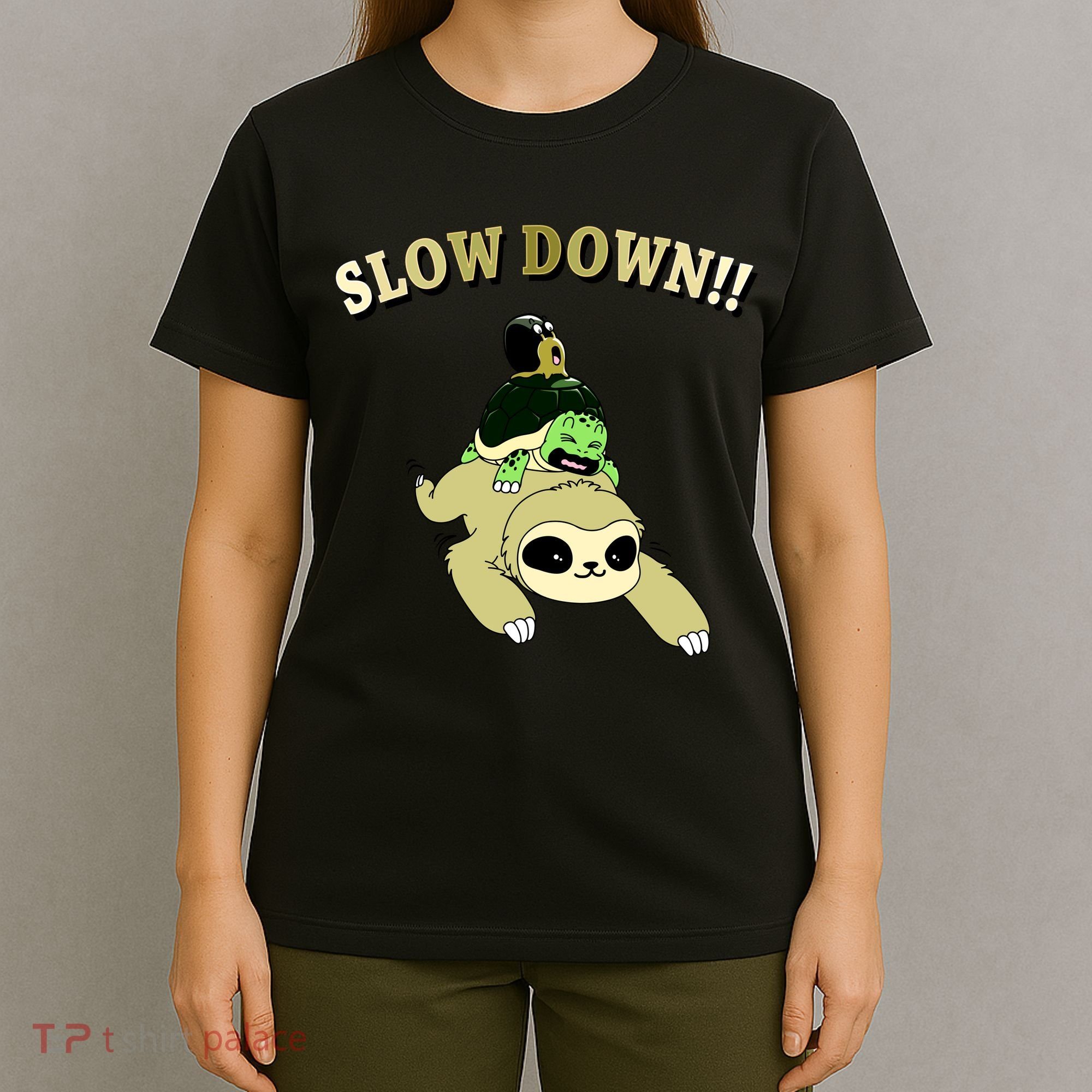 Too Fast Turtle Riding Sloth T-Shirt