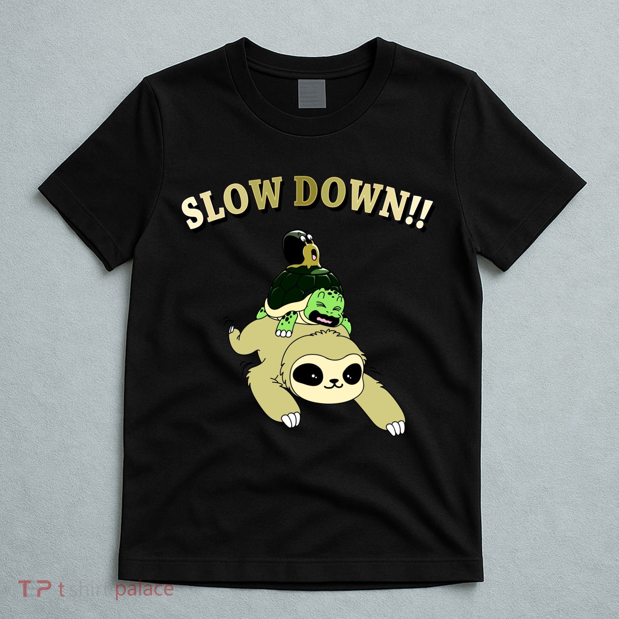 Too Fast Turtle Riding Sloth T-Shirt