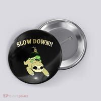 Too Fast Turtle Riding Sloth Button thumb 0