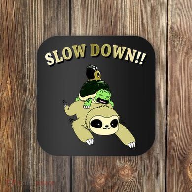 Too Fast Turtle Riding Sloth Coaster