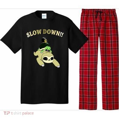 Too Fast Turtle Riding Sloth Pajama Set