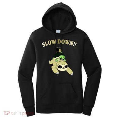 Too Fast Turtle Riding Sloth Women's Hoodie