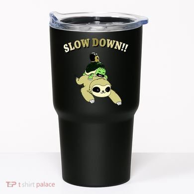 Too Fast Turtle Riding Sloth Tumbler
