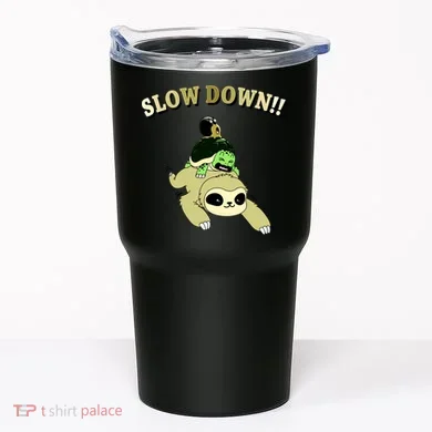 Too Fast Turtle Riding Sloth Tumbler