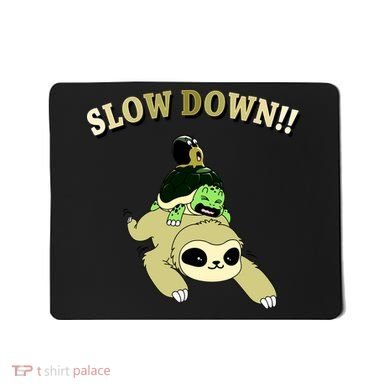 Too Fast Turtle Riding Sloth Mousepad
