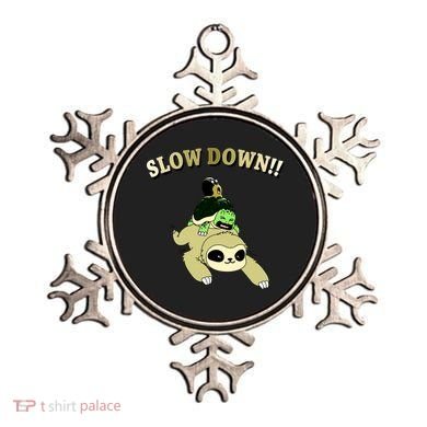 Too Fast Turtle Riding Sloth Ornament
