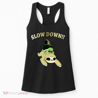 Too Fast Turtle Riding Sloth Women's Tank Top