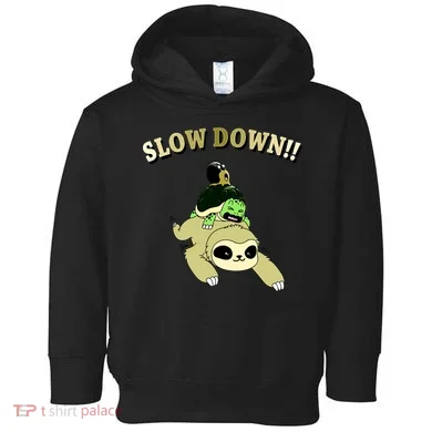 Too Fast Turtle Riding Sloth Toddler Hoodie