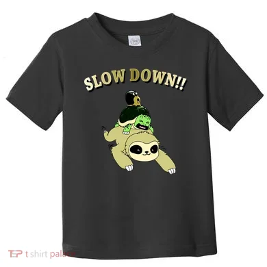 Too Fast Turtle Riding Sloth Toddler T-Shirt