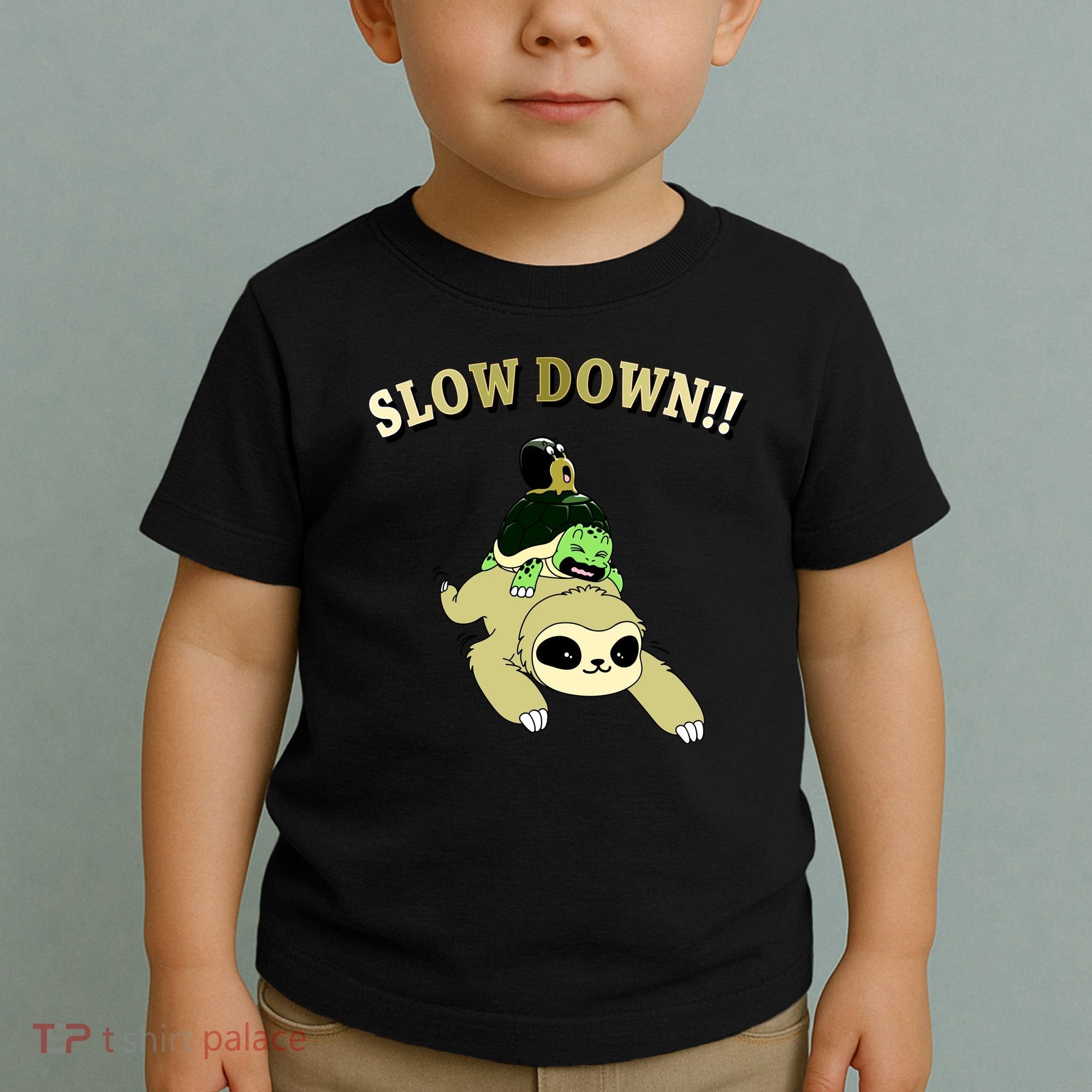Too Fast Turtle Riding Sloth Toddler T-Shirt