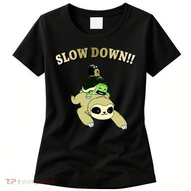 Too Fast Turtle Riding Sloth Women's T-Shirt