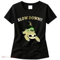 Too Fast Turtle Riding Sloth Women's T-Shirt thumb 0