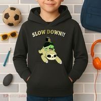 Too Fast Turtle Riding Sloth Kids Hoodie thumb 2