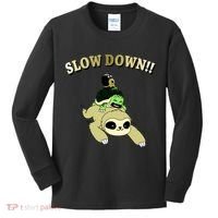 Too Fast Turtle Riding Sloth Kids Long Sleeve Shirt thumb 0