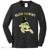 Too Fast Turtle Riding Sloth Kids Long Sleeve Shirt thumb 0