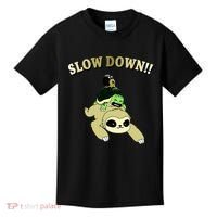 Too Fast Turtle Riding Sloth Kids T-Shirt thumb 0