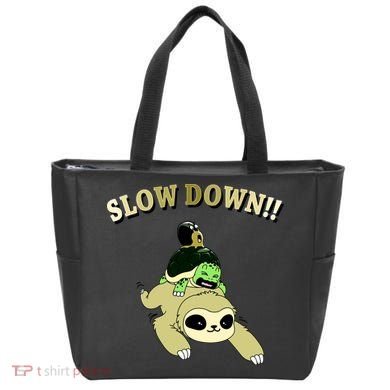 Too Fast Turtle Riding Sloth Tote Bag