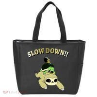 Too Fast Turtle Riding Sloth Tote Bag thumb 0