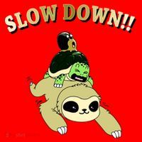 Too Fast Turtle Riding Sloth Santa Hat thumb 1