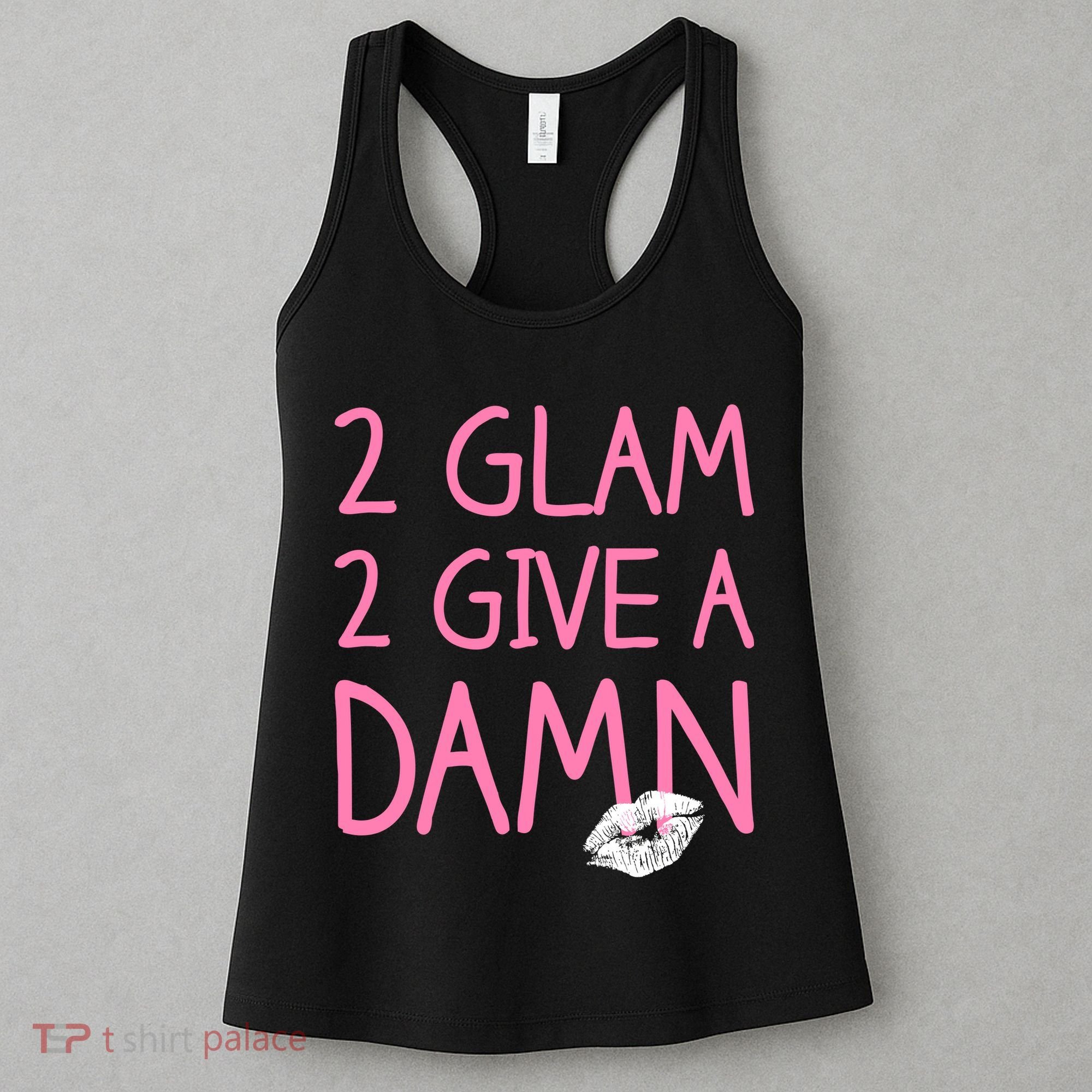 Too Glam To Give A Damn Lipstick Kiss Mark Women's Tank Top