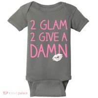 Too Glam To Give A Damn Lipstick Kiss Mark Baby Bodysuit thumb 0