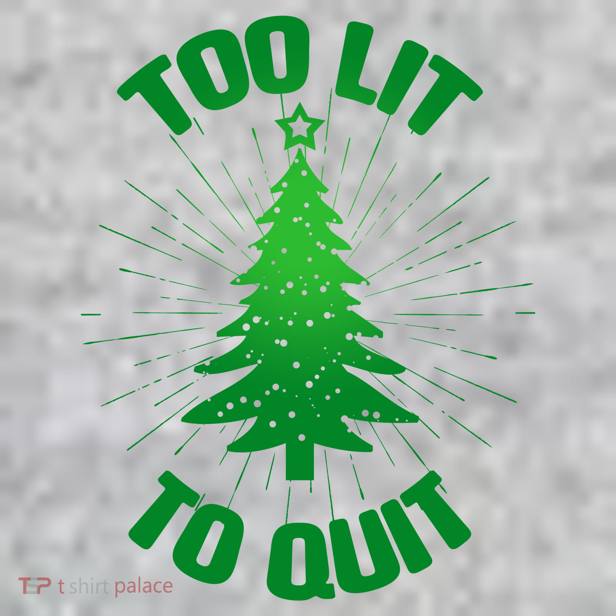Too Lit Too Quit Funny Christmas Tree Kids Hoodie