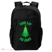 Too Lit Too Quit Funny Christmas Tree Backpack thumb 0