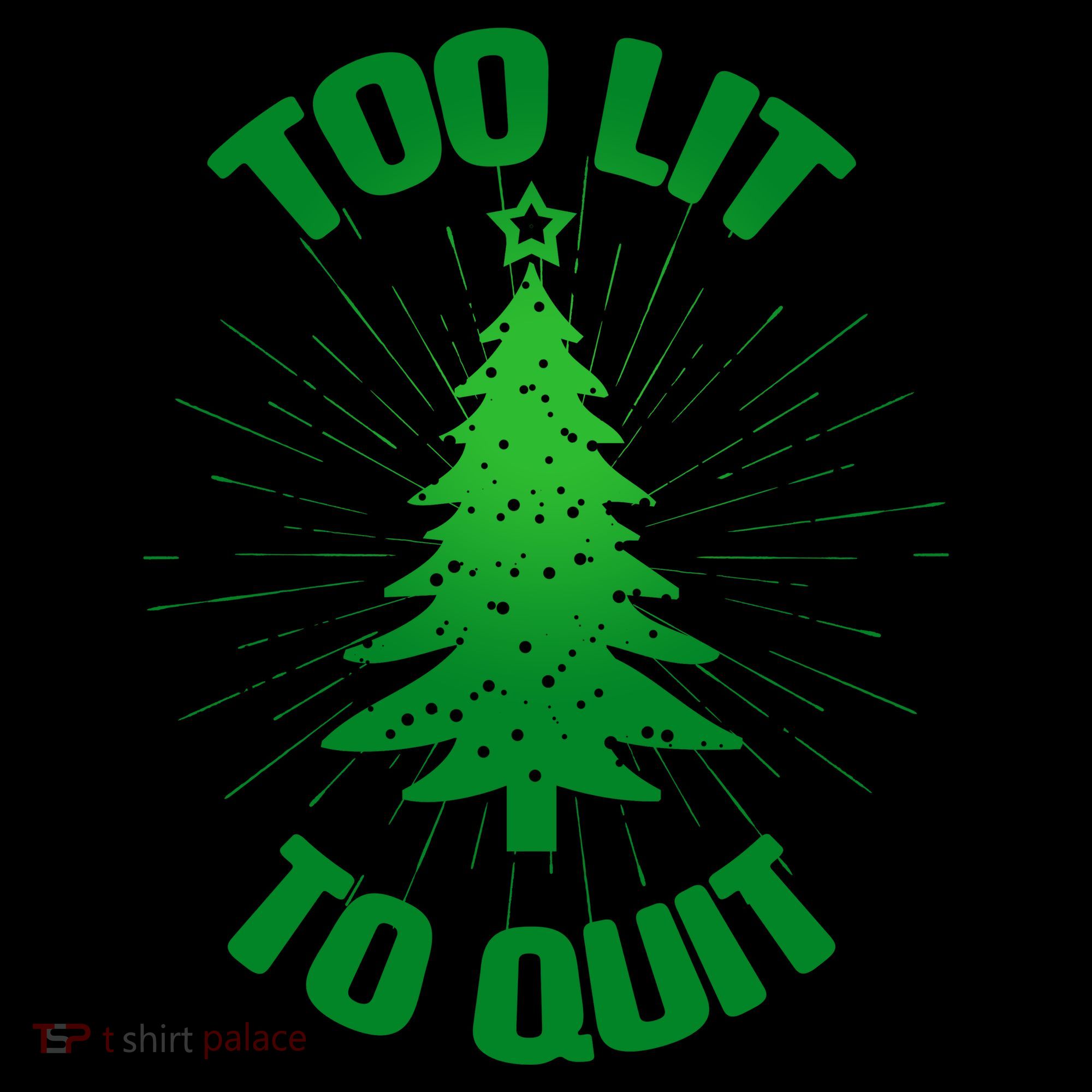 Too Lit Too Quit Funny Christmas Tree Coffee Mug