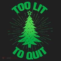Too Lit Too Quit Funny Christmas Tree Beanie thumb 2