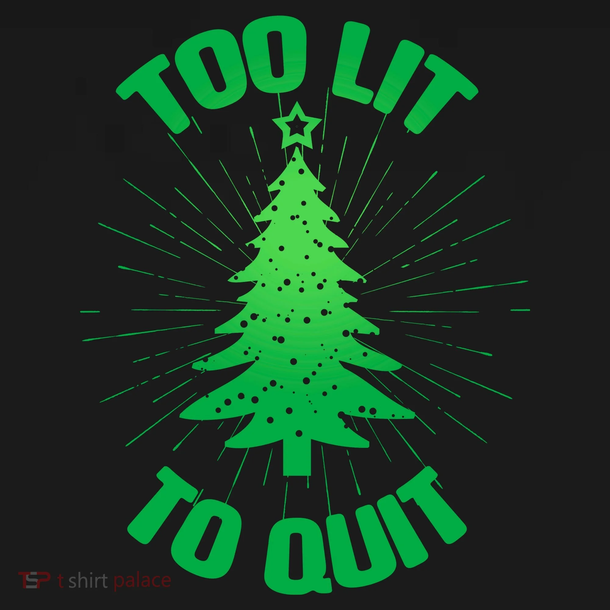 Too Lit Too Quit Funny Christmas Tree Coaster