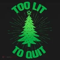 Too Lit Too Quit Funny Christmas Tree Women's Hoodie thumb 2