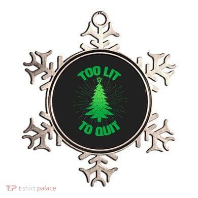 Too Lit Too Quit Funny Christmas Tree Ornament