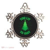 Too Lit Too Quit Funny Christmas Tree Ornament thumb 0