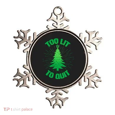 Too Lit Too Quit Funny Christmas Tree Ornament