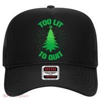 Too Lit Too Quit Funny Christmas Tree Hat thumb 0