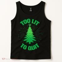 Too Lit Too Quit Funny Christmas Tree Tank Top thumb 2