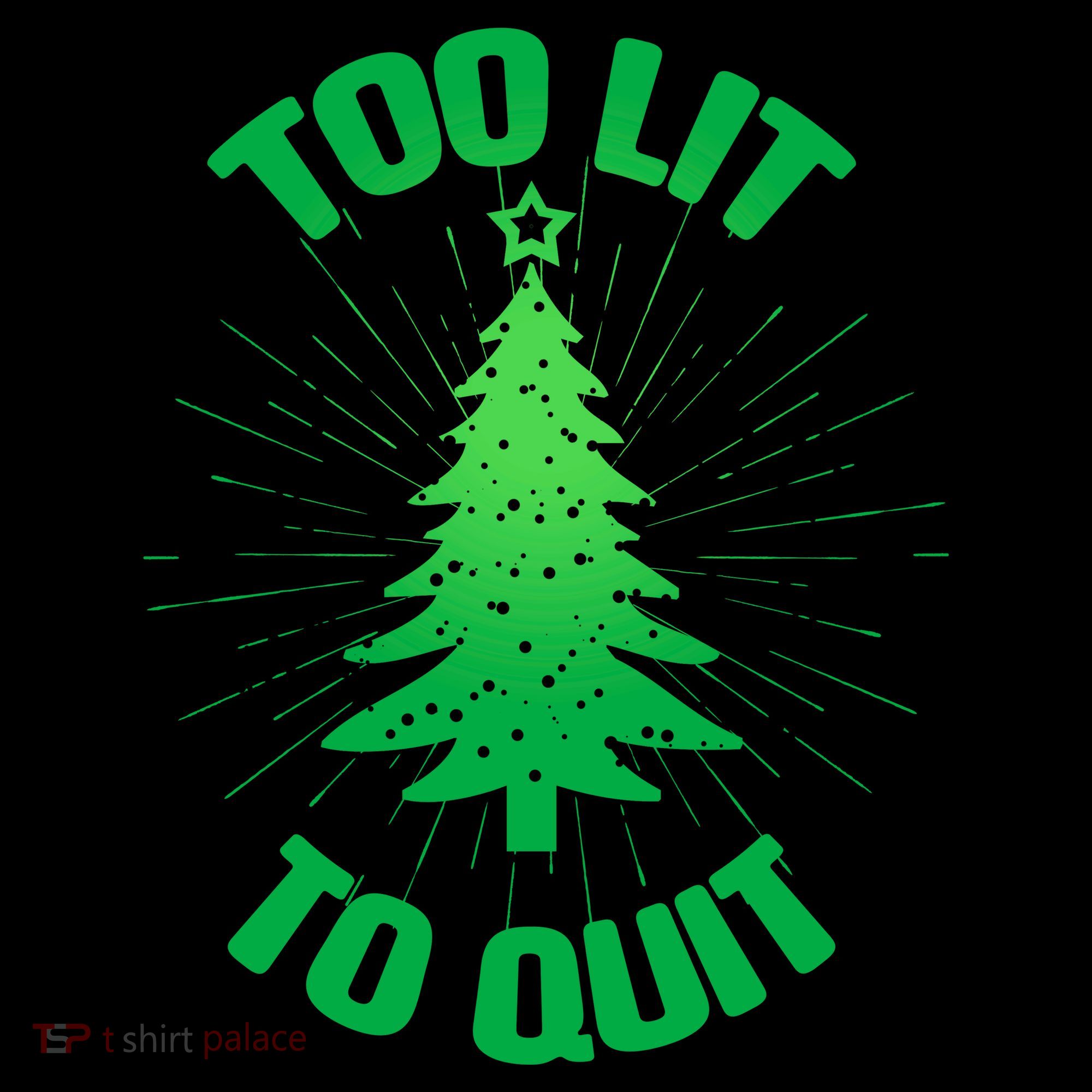 Too Lit Too Quit Funny Christmas Tree Tank Top