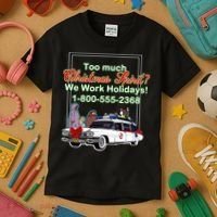 Too Much Christmas Spirit? We Work Holidays! Kids T-Shirt thumb 3