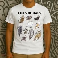 Types Of Owls Educational Collection Cute Owl Lover T-Shirt thumb 3