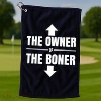 The Owner Of The Boner Funny Golf Towel thumb 1