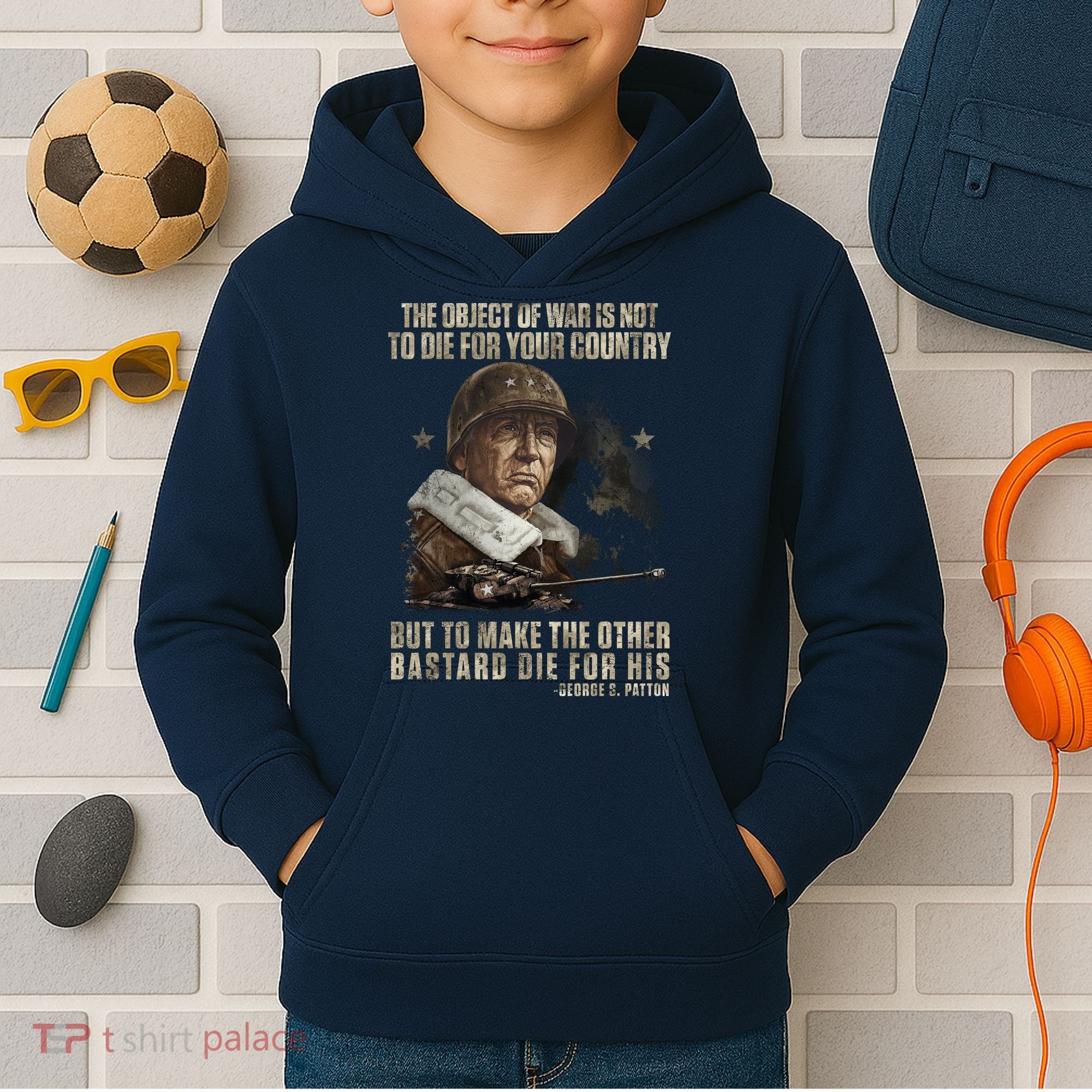 George S Patton Kids Hoodie