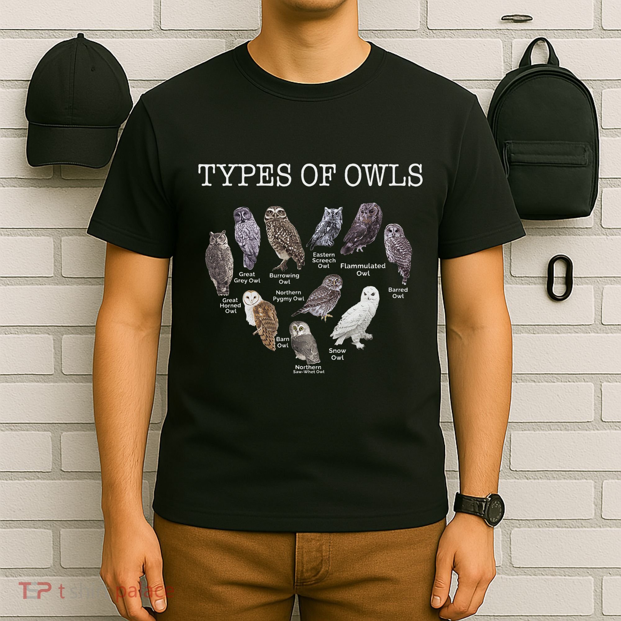 Types Of Owls Educational Cute Owl Lover Gift Women T-Shirt