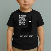 The Odds Of Being Killed By A Llama Are Low But Never Zero Toddler T-Shirt thumb 2