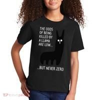 The Odds Of Being Killed By A Llama Are Low But Never Zero Kids T-Shirt thumb 2