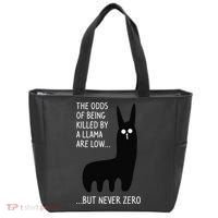 The Odds Of Being Killed By A Llama Are Low But Never Zero Tote Bag thumb 0