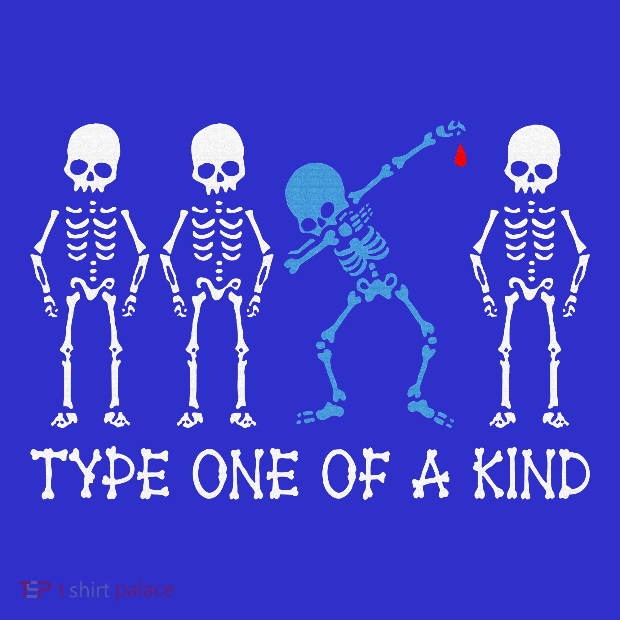 Type One Of A Kind Type 1 Diabetes Awareness Skeleton T-Shirt
