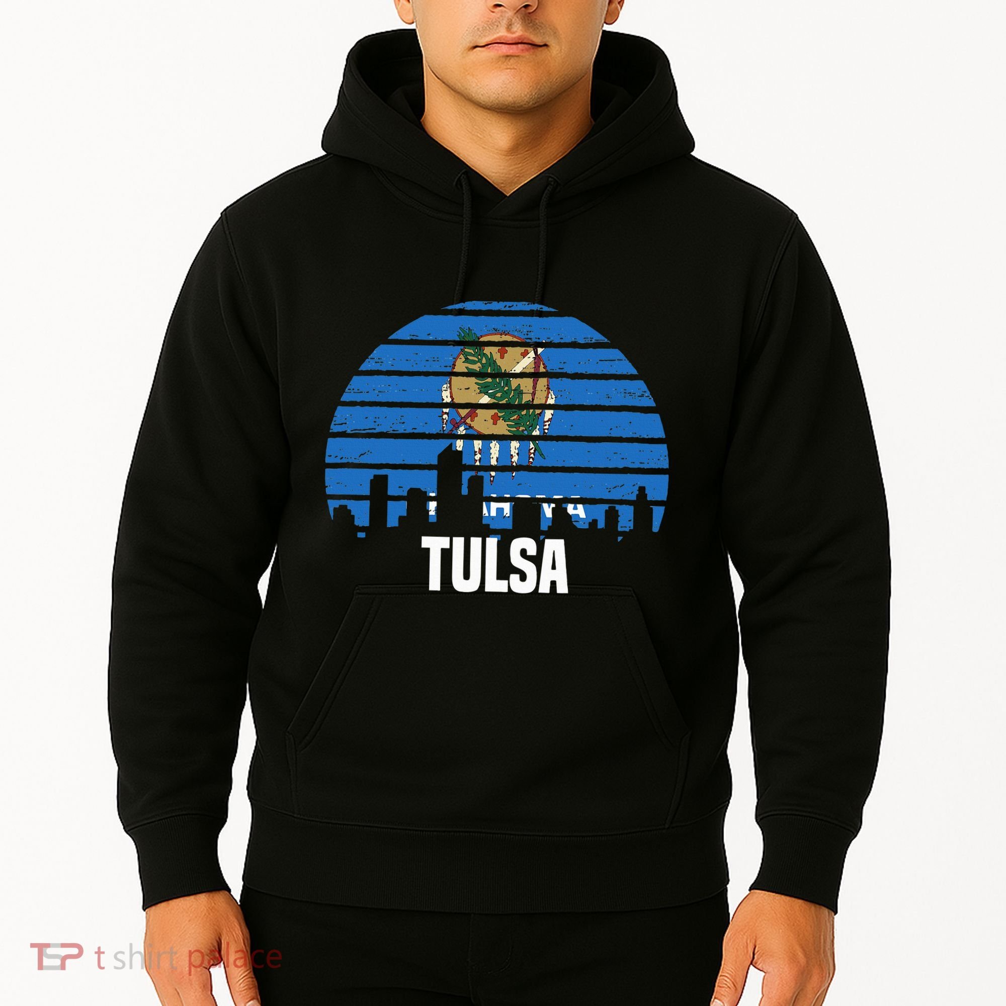 Tulsa Oklahoma Ok Group City Trip Silhouette Flag Hoodie